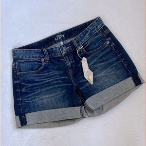 LOFT ROLLUP DENIM SHORTS
